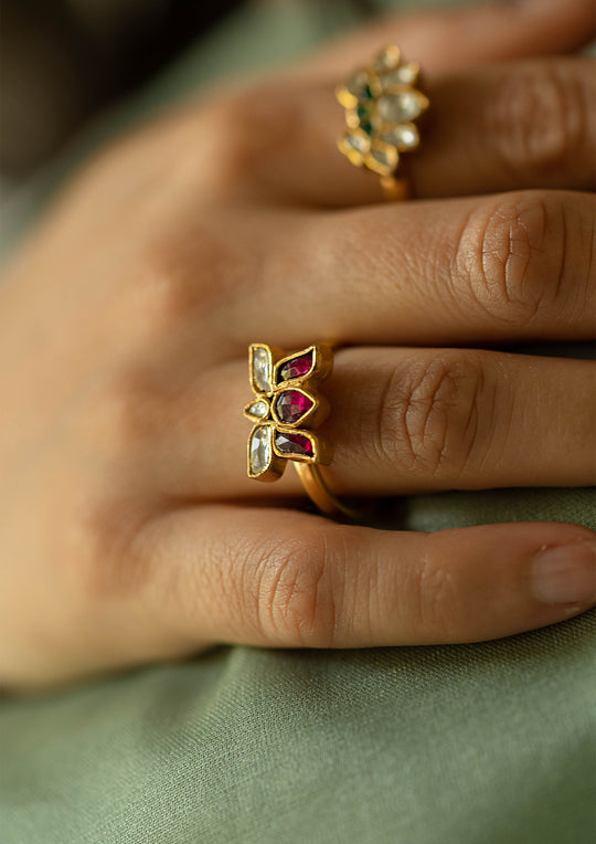 Pink Lotus Adjustable 'Tukra' Ring