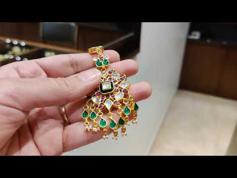 Antique Gold Plated Multicolored Maangtika