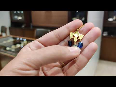 DopehriRed Meenakari Lotus Fish Hook Earrings