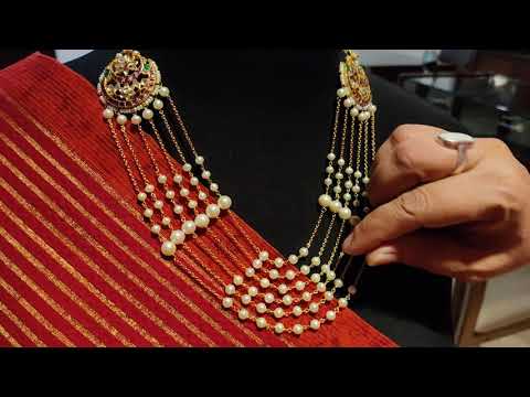 Long Kundan Necklace With Pearl Layers and Jadau Motif