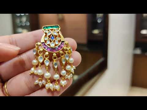 Navmi Multicolored Goblet Chaandbalis With Pearls And Polki