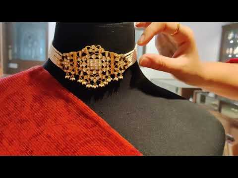 Moonlight Pearl Choker With Polki