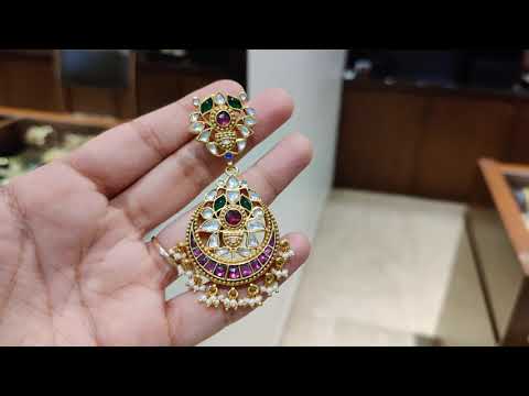 Antique Gold Polish Hanging Multicolored Chaandbalis