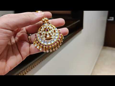 Classic Pankhi Pink And White Maangtika