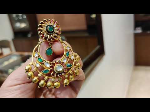 Multicolored Chaandbalis With Pachikari And Polki