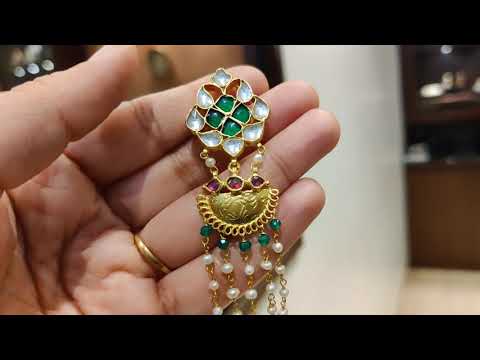 Long Multicolored Dangler Earrings With Gold Plated Discs