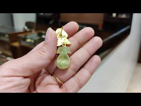 Textured Kundan Earrings With Tourmaline And Polki