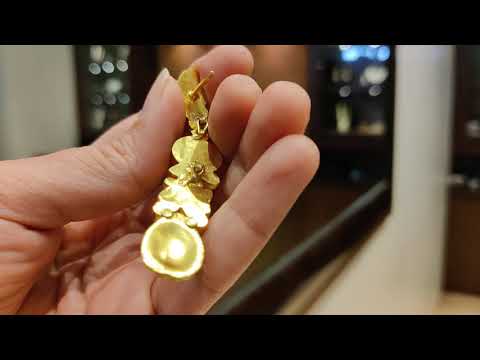 Gold Plated 'Gaj' Earrings With Polki