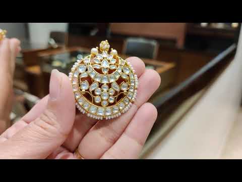 Navmi Kundan Gold Plated TearDrops Chaandbalis With Pearls