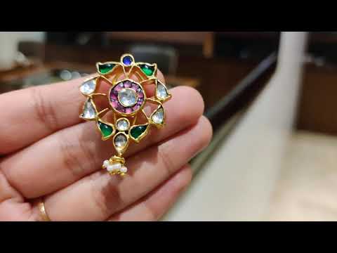 Navmi Multicolored Wheel Studs With Pearl Hangings