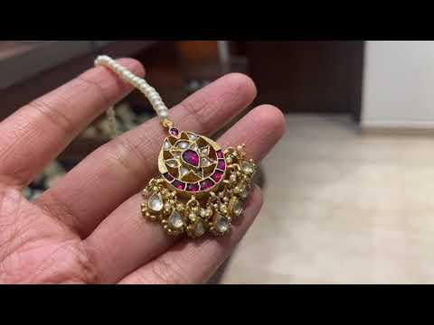 Pink Wildflower Maangtika