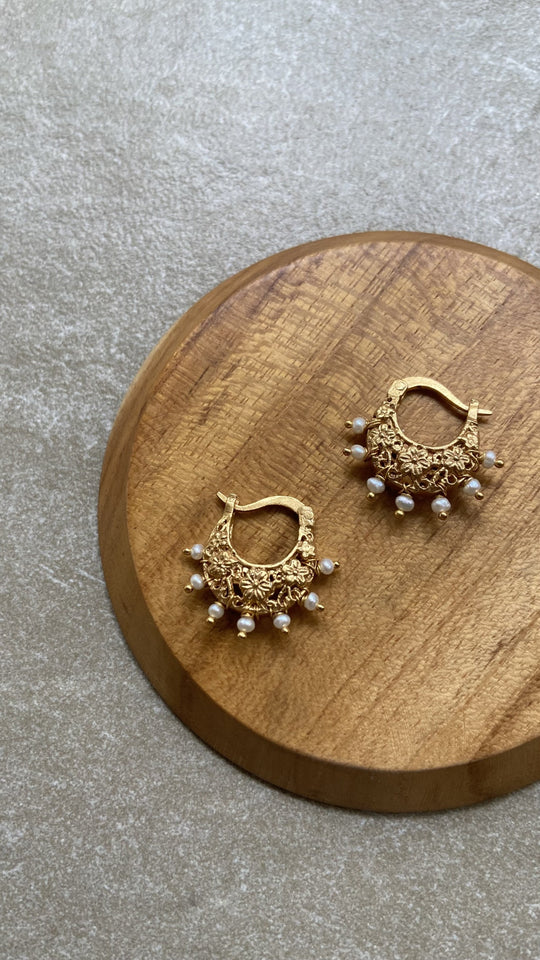 Basket Baali Earrings with Pearls