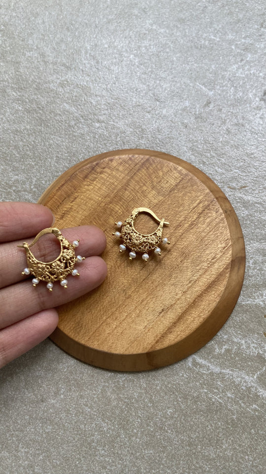 Basket Baali Earrings with Pearls