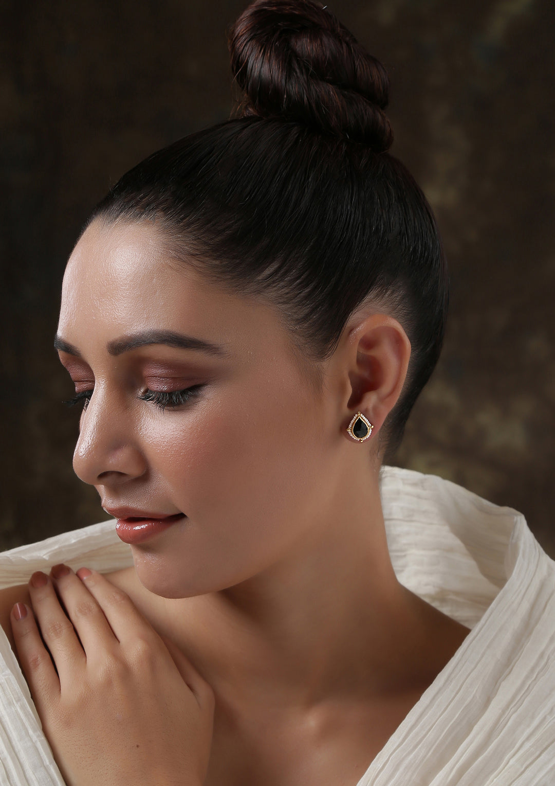 Boond Doe Eyes Studs with Pearl Fringe