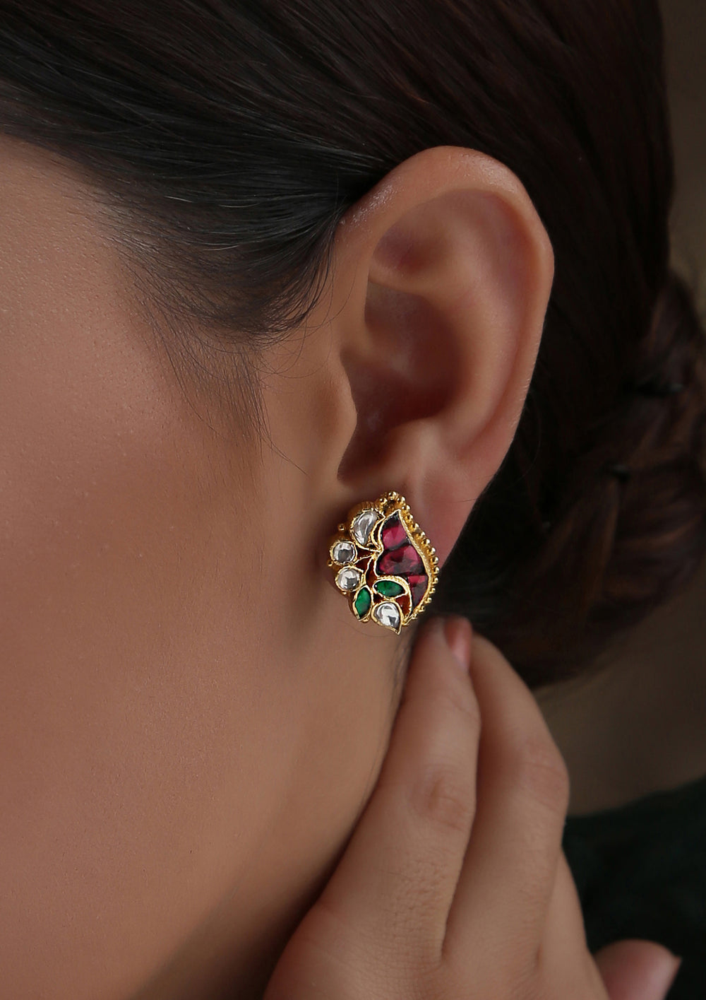 Multicolored Conch Shell Studs