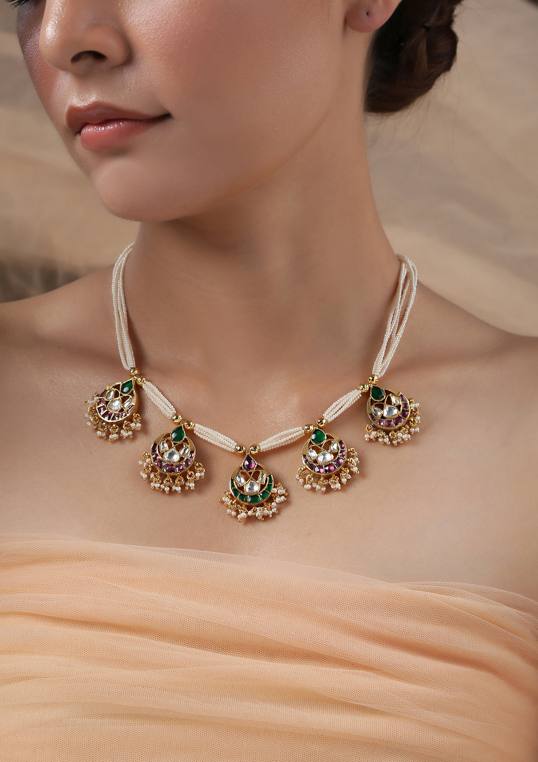 Traditional Panch-Tikda Multicolored Necklace