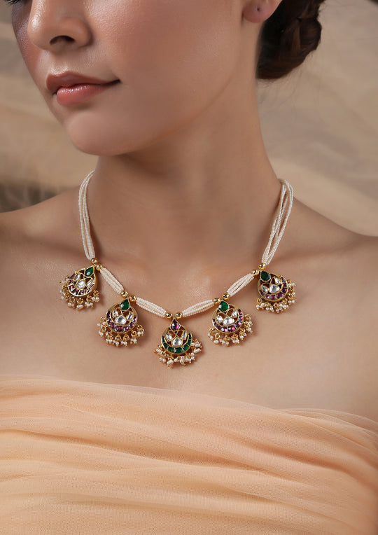 Traditional Panch-Tikda Multicolored Necklace