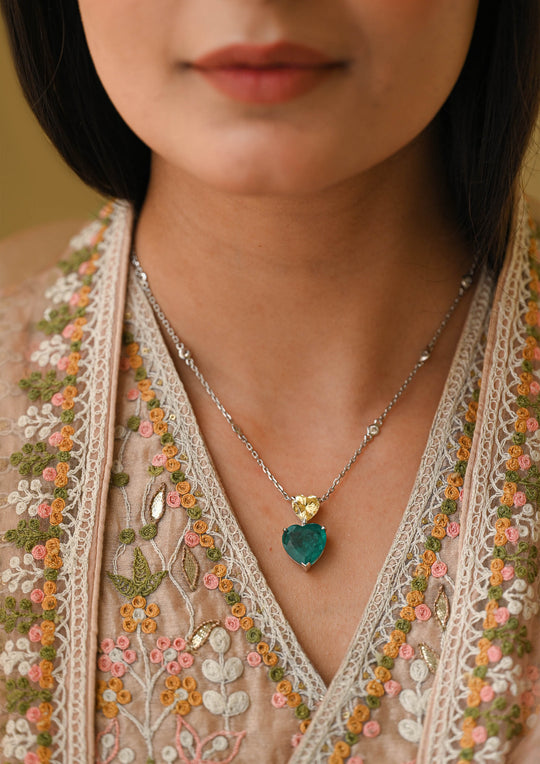 Sterling Silver Forest Heart Necklace