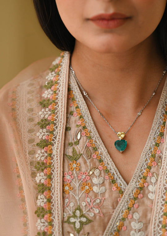 Sterling Silver Forest Heart Necklace