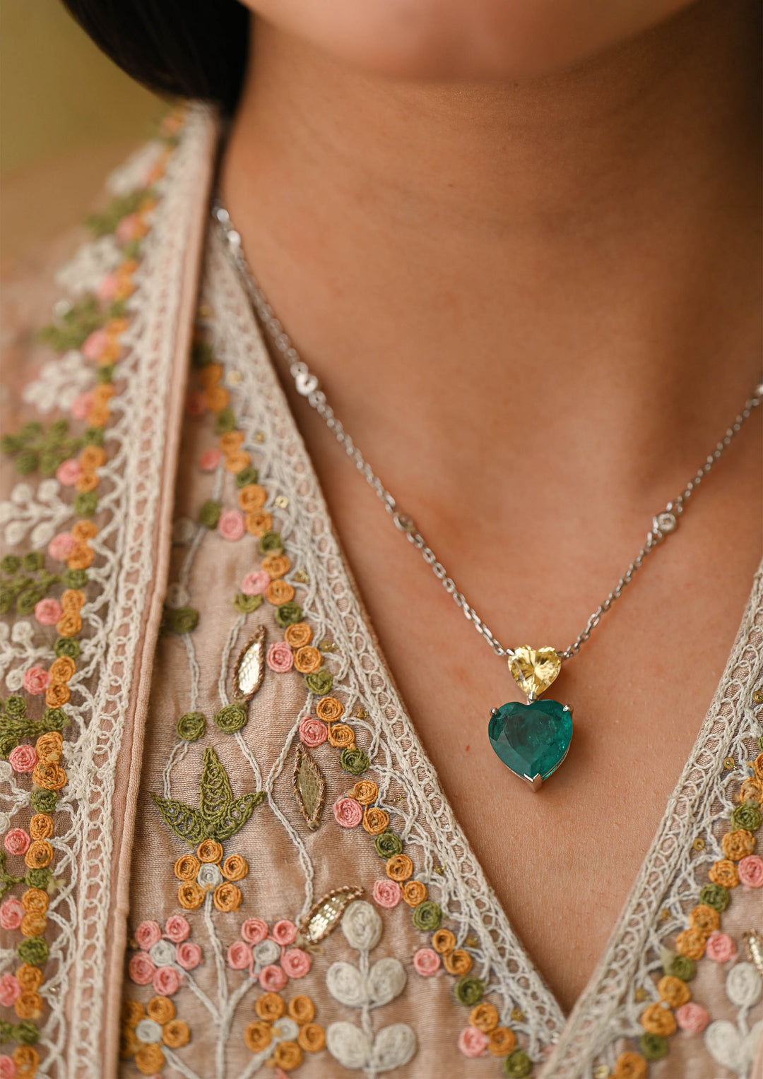 Sterling Silver Forest Heart Necklace