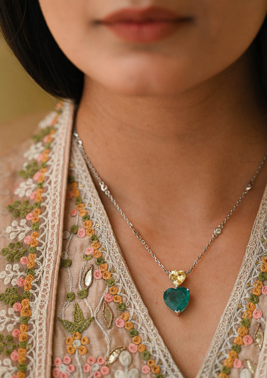 Sterling Silver Forest Heart Necklace