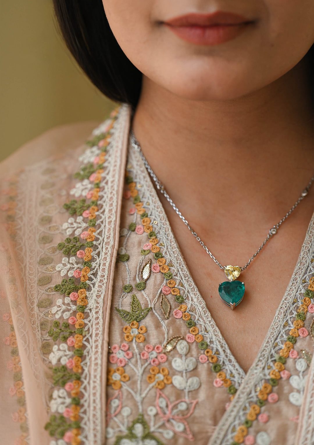 Sterling Silver Forest Heart Necklace