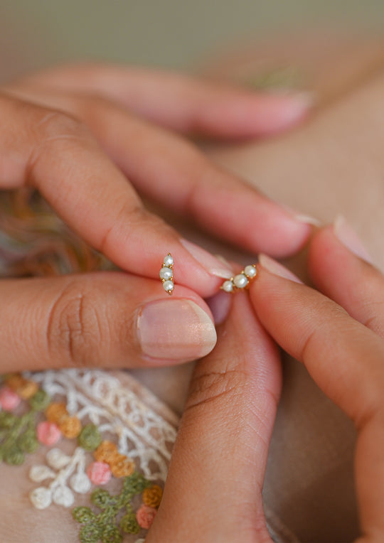 Sterling Silver Pearly Pods Earrings