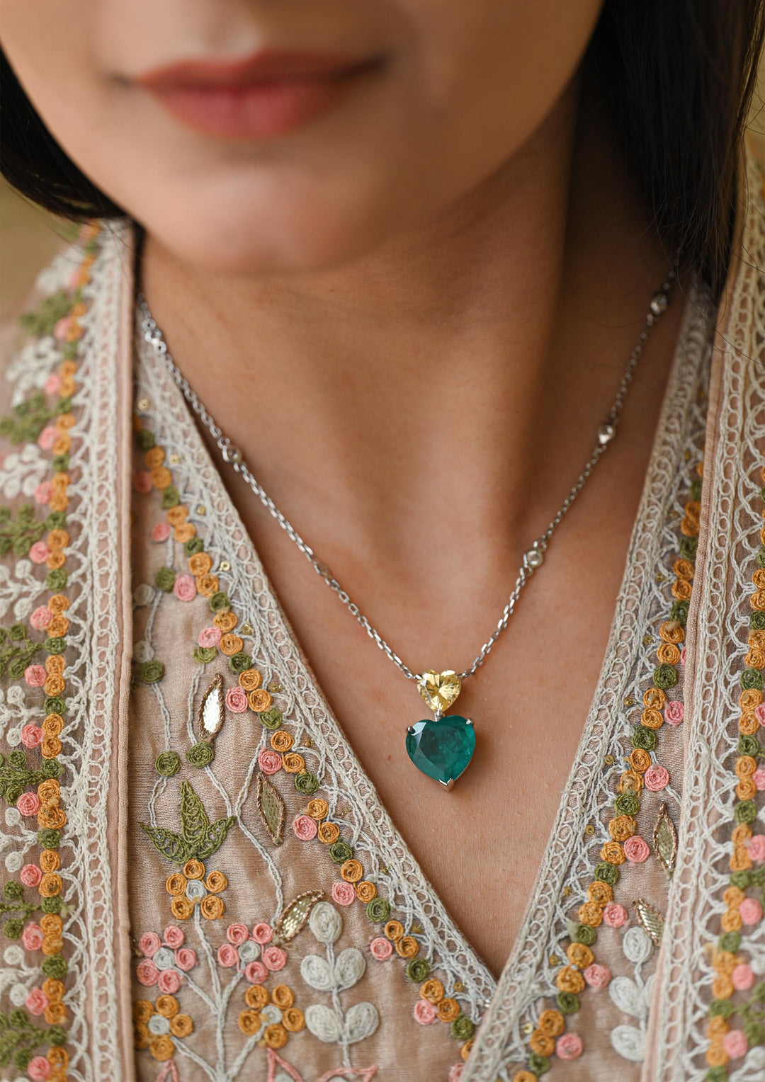 Sterling Silver Forest Heart Necklace