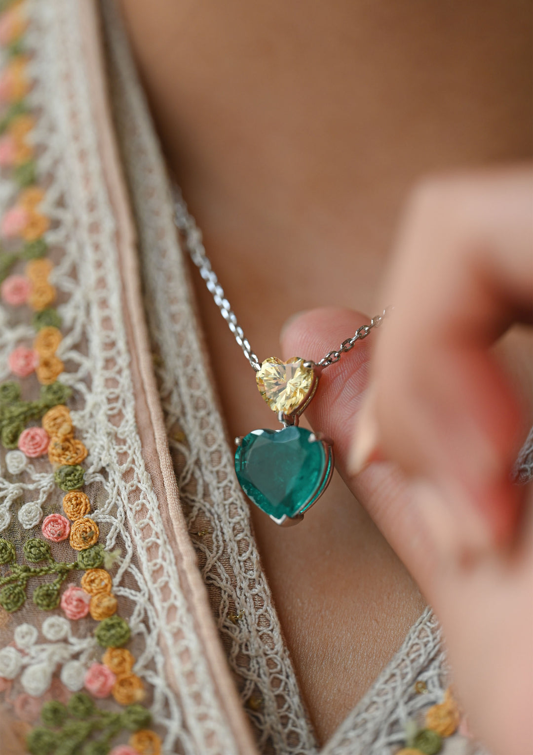 Sterling Silver Forest Heart Necklace