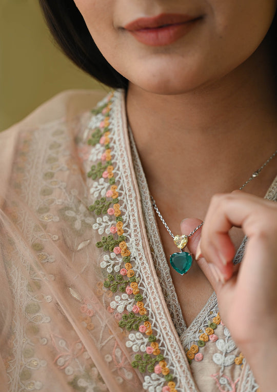 Sterling Silver Forest Heart Necklace