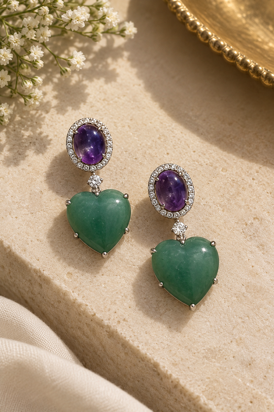 Jade Heart Earrings (Exclusive)