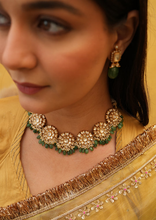 Sterling Silver Gendha Polki Necklace