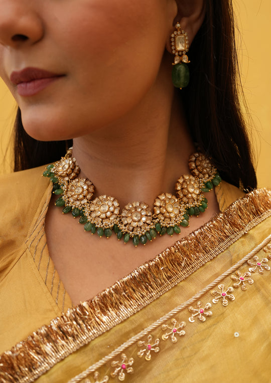 Sterling Silver Gendha Polki Necklace