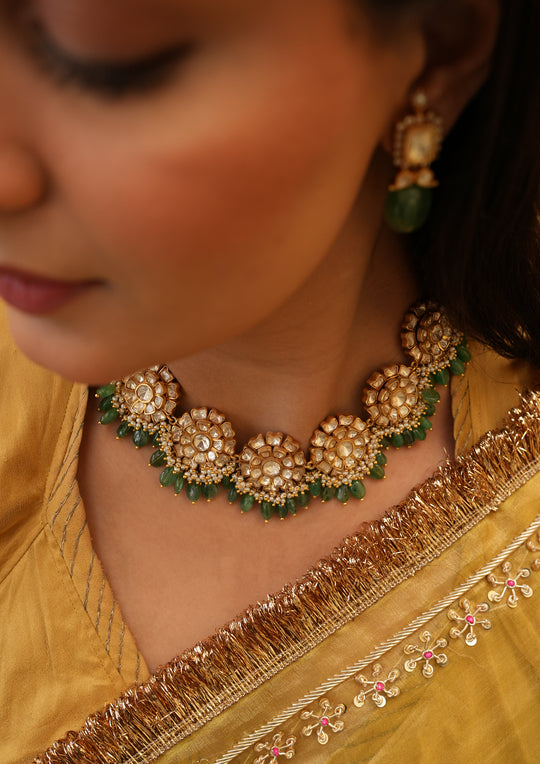 Sterling Silver Gendha Polki Necklace