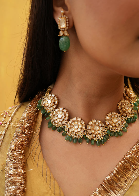 Sterling Silver Gendha Polki Necklace