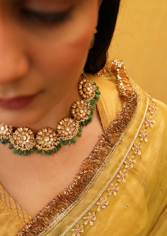 Sterling Silver Gendha Polki Necklace
