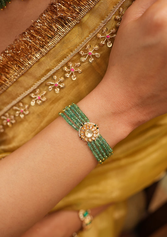 Sterling Silver Hariyali Bela Bracelet