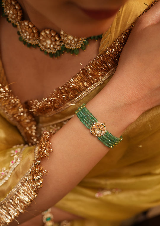Sterling Silver Hariyali Bela Bracelet