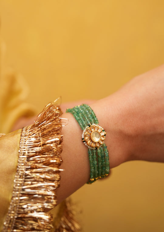 Sterling Silver Hariyali Bela Bracelet