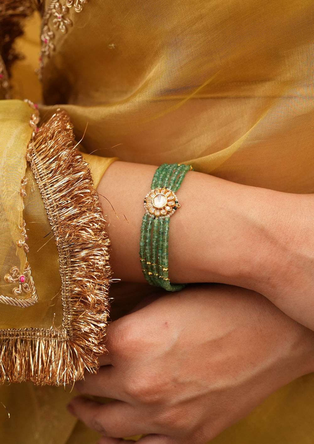 Sterling Silver Hariyali Bela Bracelet