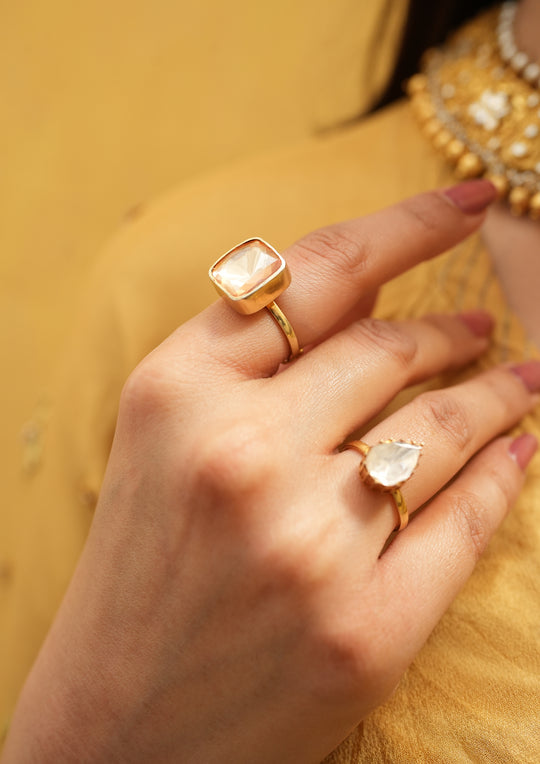 Sterling Silver Sakor Polki Ring