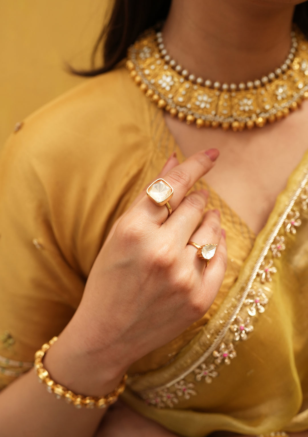 Sterling Silver Sakor Polki Ring
