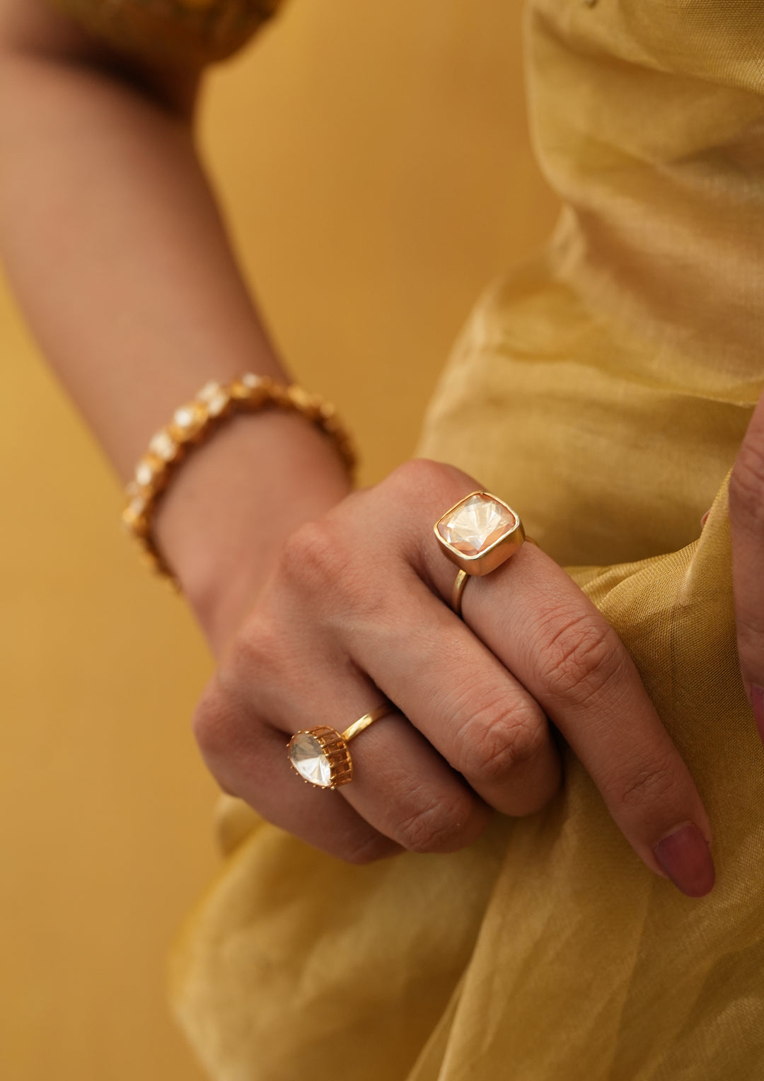 Sterling Silver Sakor Polki Ring