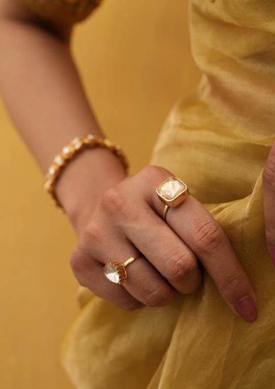 Sterling Silver Sakor Polki Ring