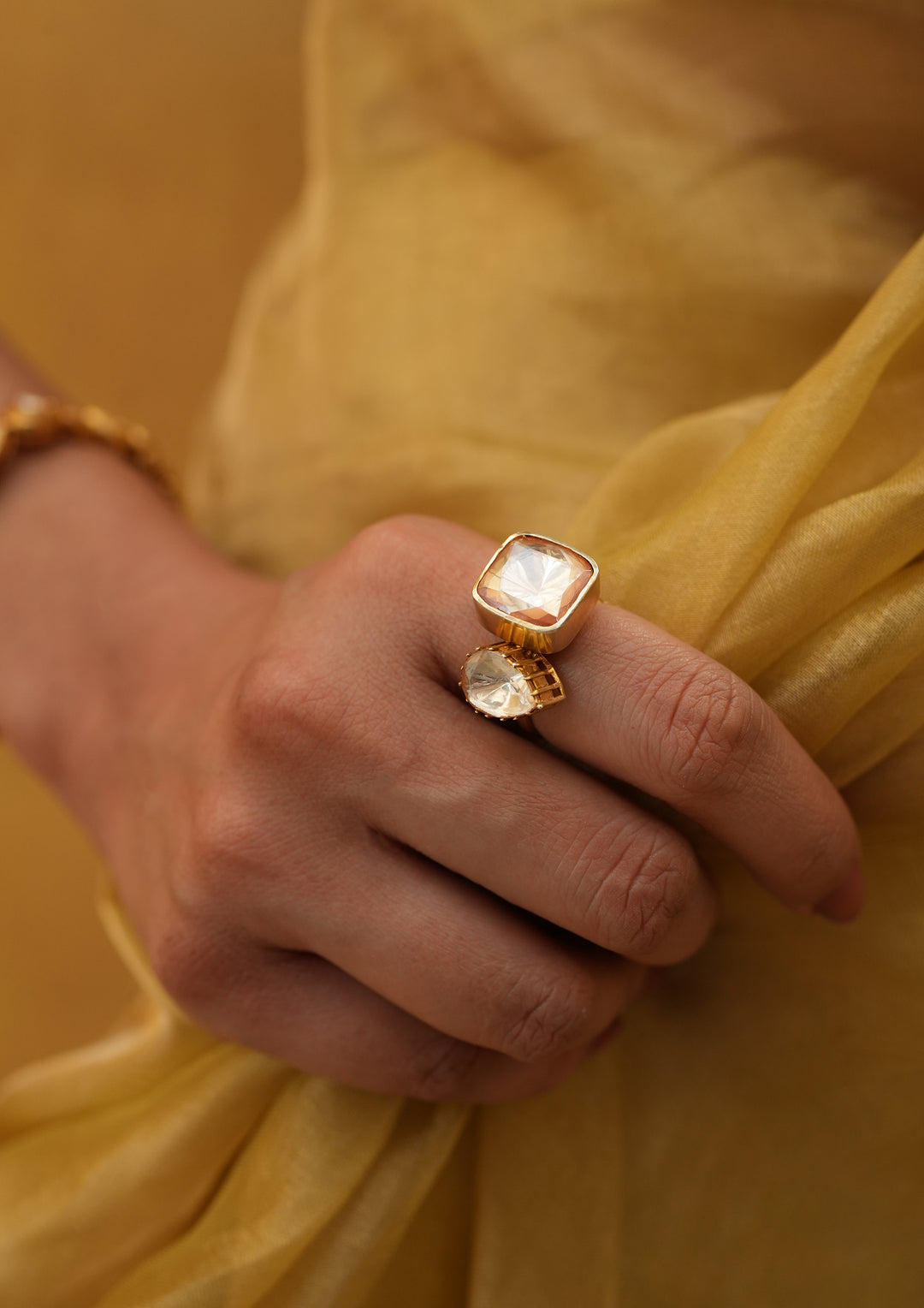 Sterling Silver Sakor Polki Ring