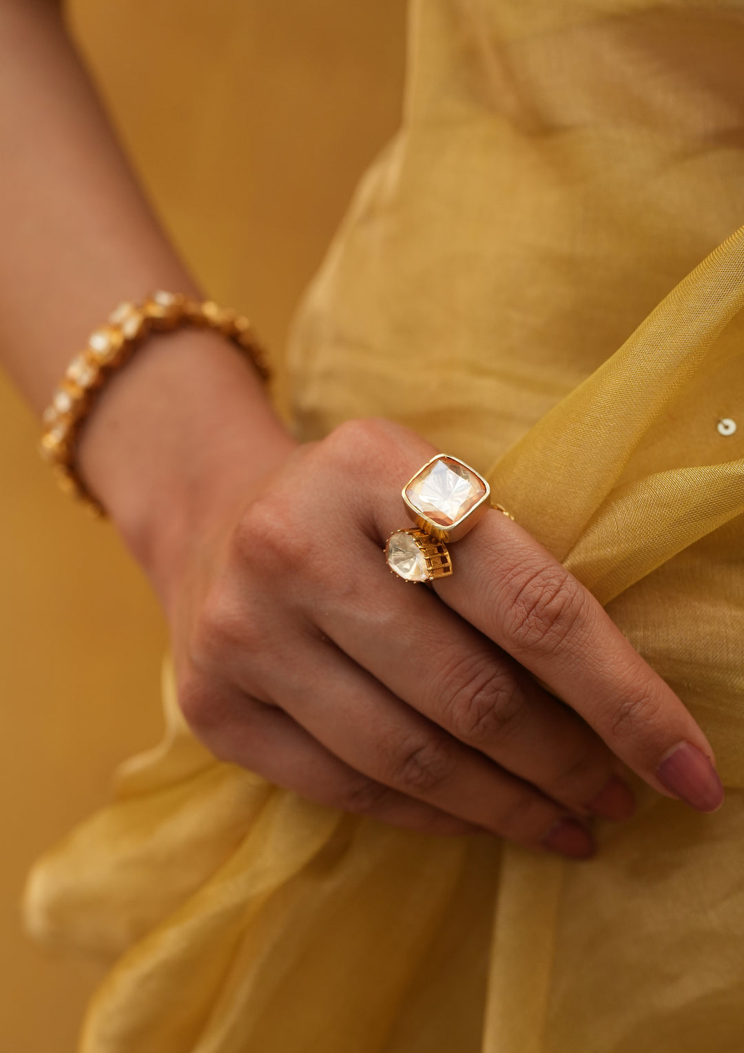 Sterling Silver Sakor Polki Ring