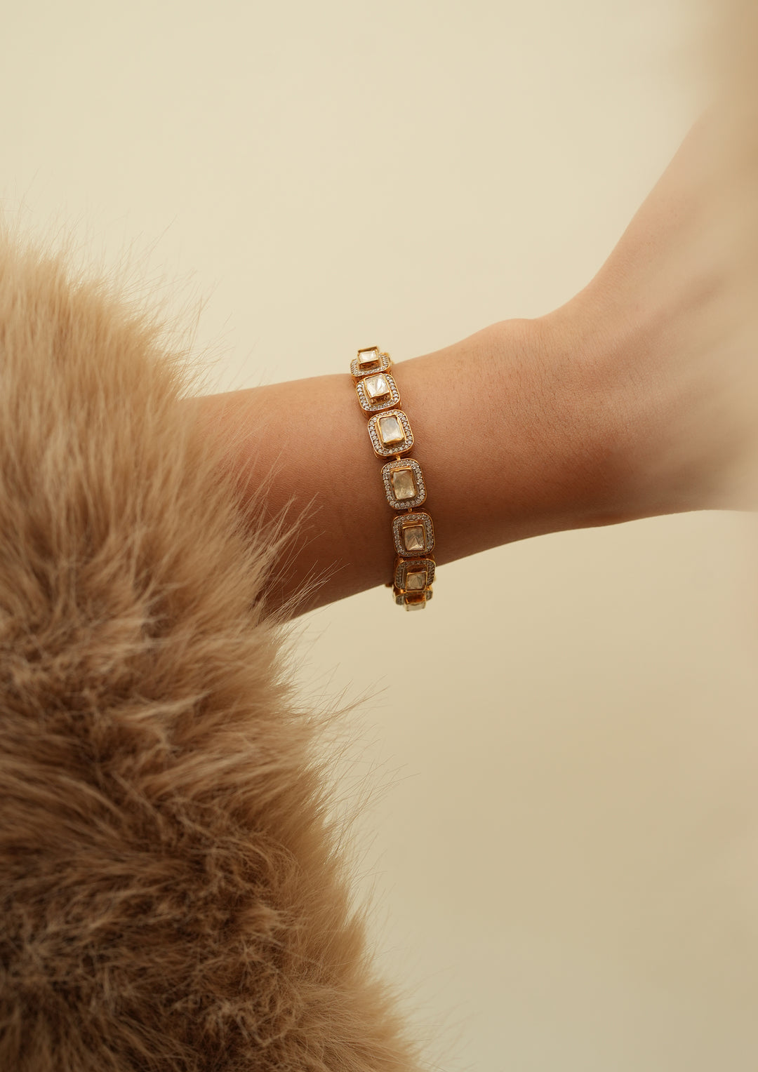 Sterling Silver Solana Polki Bracelet