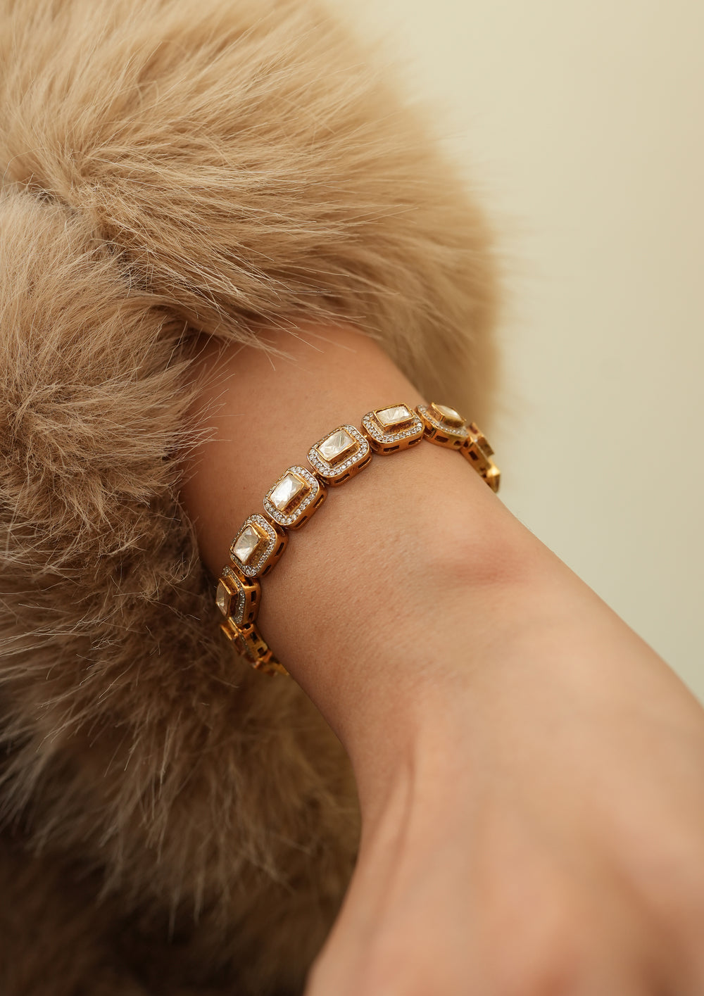 Sterling Silver Solana Polki Bracelet