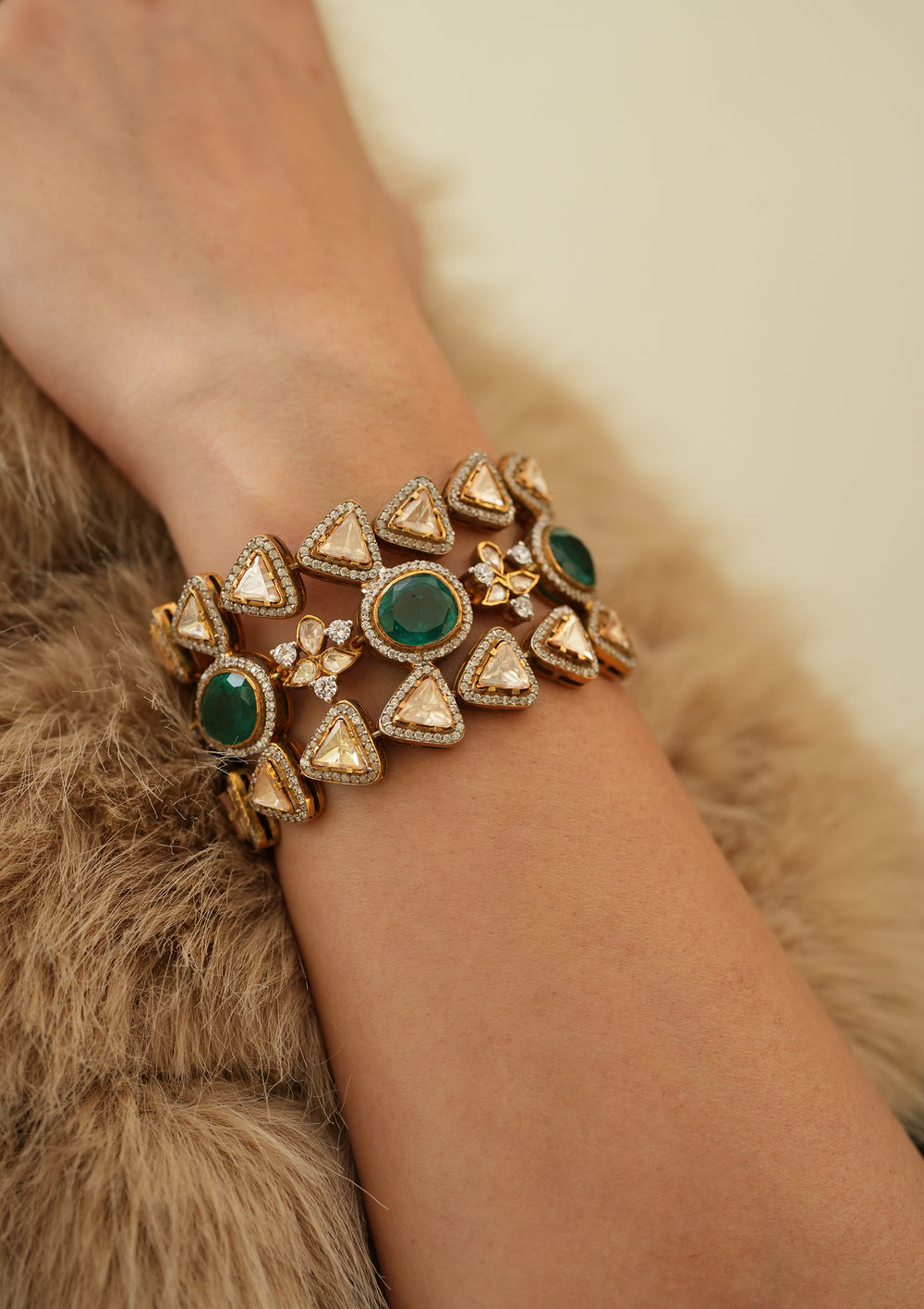 Sterling Silver Valentina Kundan Bracelet