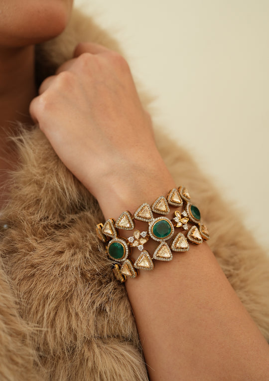 Sterling Silver Valentina Kundan Bracelet